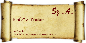 Száz Andor névjegykártya