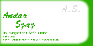 andor szaz business card