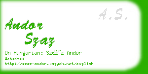 andor szaz business card